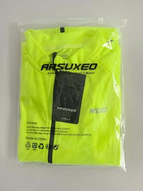 ARSUXEO Cycling Jersey Men Short Sleeves Ultra-Comfortable Road Bike Jersey Biking Bicycle Shirt Blue Large