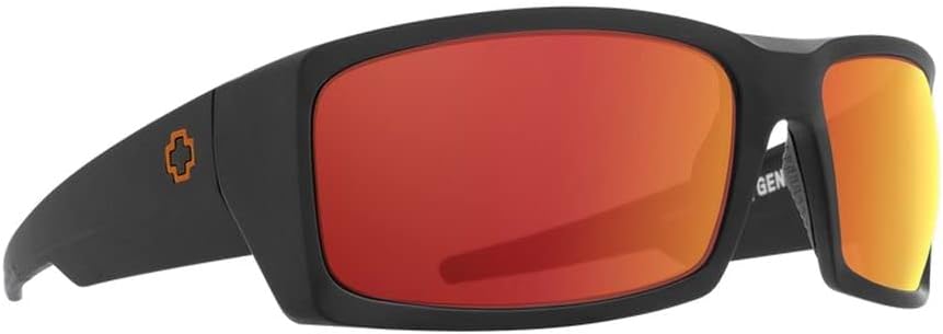 Spy Optic General Dale Jr. Sunglasses Matte Black with Happy Orange Spectra Mirror Lens