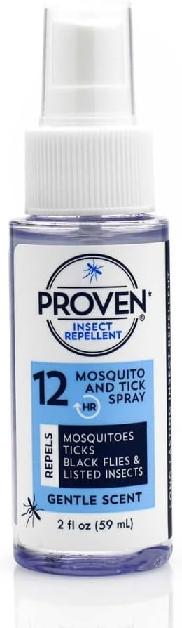 Proven Insect Repellent Spray, Keep Mosquitoes, Ticks and Flies Off, DEET Alternative Repellent, Up to 12-Hour Protection, Great for Camping or Hiking, 6 Ounce, Odorless Spray