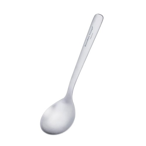iBasingo 18.1cm Titanium Spoon with Big Bowl Lightweight Metal Camping Cutlery Durable Long Handle Soup Spoon Ti1068T