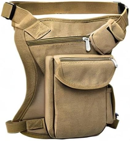 Small Multi-Purpose Drop Waist Leg Bag Canvas Utility Tactical Hip Molle Pack Sport Camping Hiking Motorcycle Racing Thigh Pouch Army Green