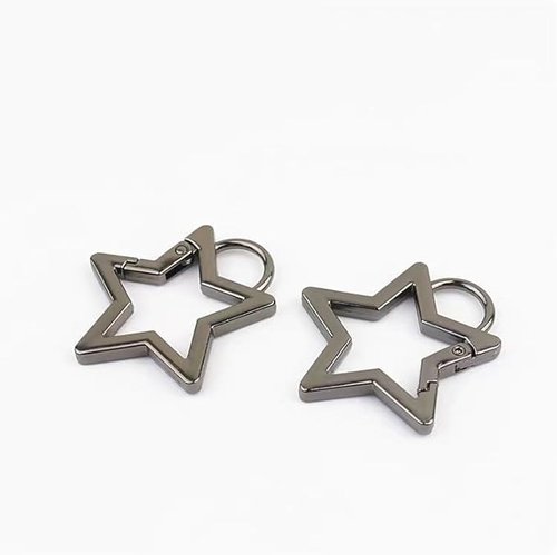 3 Pcs Star Shaped Stainless Steel Keychain Clip Carabiner Snap Hook Holder Star Carabiner Hook Clip Key Holder Carabiner Clip for Keys Wallet with Key Chain Rings Accessories (S) (Black，Silver，Gold