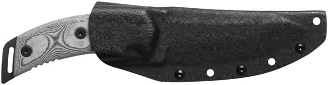 Tops Knives Loner Full Tang Fixed Blade- Black kydex Sheath w/Rotating Spring Steel clip (Black Linen Micarta)