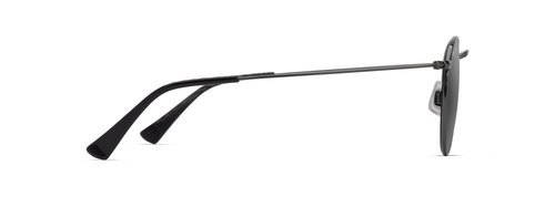 Maui Jim Pukaua Round Sunglasses, Shiny Dark Ruthenium/Neutral Grey Polarized, Medium
