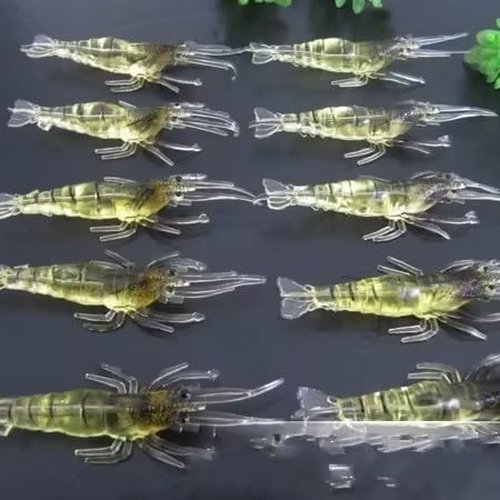 10 Pcs Soft Shrimp Bait Fishing Gear Simulation Fake Bait Grass Shrimp Lures Cost-Effective Convenient Soft Lures, Baits and Attractants（4cm）