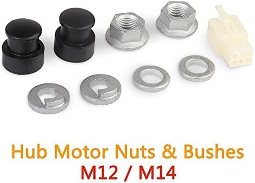 PurYupearl E-Bike Electric for Bicycle Hub Motor Axle M12 Front Lock Nut/Lock Washer / /Nut Cover with 12mm Shaft Bike Hubs Wheels and Accessories