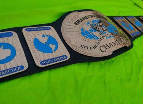 WWF Intercontinental Championship Belt, WWF Intercontinental World Heavyweight Wrestling Replica Title Belt Adult size 2mm