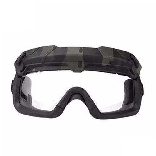 Tactical Split Two Modes Goggles Compatible with Airsoft Fast Helmet Paintball Hunting Field Outdoor (MCBK)