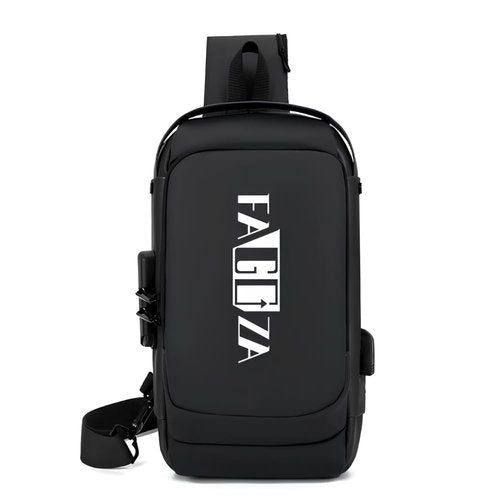 Crossbody Sling Bag for Men and Women – Anti-Theft Waterproof Shoulder Bag with USB Charging Port, Multi-Compartment Travel Daypack for Work, Hiking, and Daily Use, Black