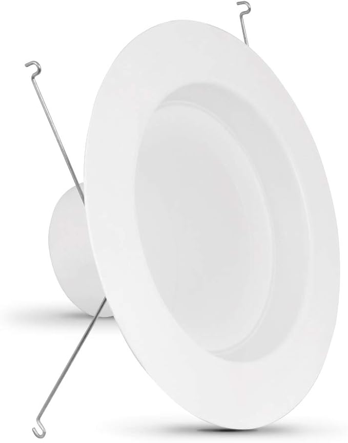 Feit Electric 5-6 inch LED Recessed Downlight - Pre-Mounted Trim - Standard Base Adapter - 5000K Daylight - Dimmable- 75W Equivalent - 45 Year Life - 925 Lumen - High CRI