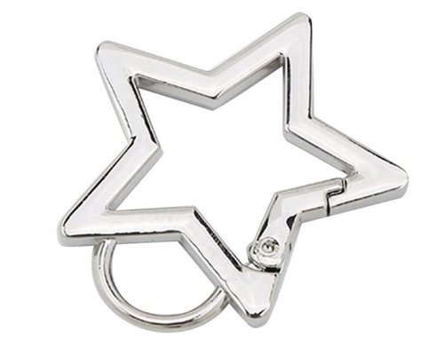 Silver Star Shaped Stainless Steel Keychain Clip Carabiner Snap Hook Holder Star Carabiner Hook Key Holder Carabiner Clip Keychain Carabiners for Keys and Wallet Accessory, Car Keychain