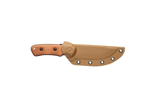 Tops Knives Shadow Hunter Full Tang Fixed Blade- Coyote Tan Kydex Sheath w/Rotating Spring Steel (Tan Canvas/Black Canvas Micarta Handle)