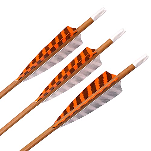 Elong 6pk 30" Archery Carbon Arrows Wood Camo Spine 700 Recurve Bows Turkey Feather Arrow
