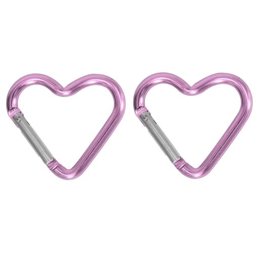 2Pcs Light Purple Heart Snap, Hooks Carabiner, Hook Clip Key Holder Aluminum Alloy Keychain Clips for Outdoor Traveling Walking Lightweight Aluminum Alloy Keychain Clip Backpack Carabiner