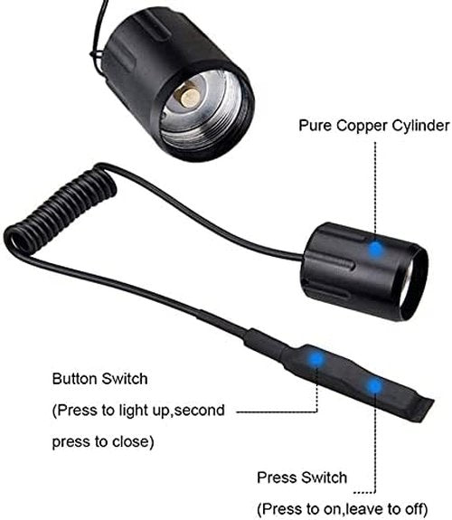 BESTSUN Predator Light with Green Red White LED Hunting Flashlight, Pressure Switch, Barrel & Scope Mount for Hogs Coyotes Varmints Raccoons Coon Deer Night Hunting