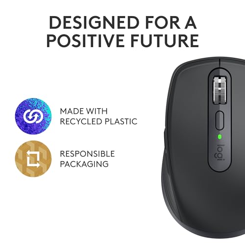 Logitech MX Anywhere 3S Compact Wireless Mouse, Fast Scrolling, 8K DPI Any-Surface Tracking, Quiet Clicks, Programmable Buttons, USB C, Bluetooth, Windows PC, Linux, Chrome, Mac - Rose