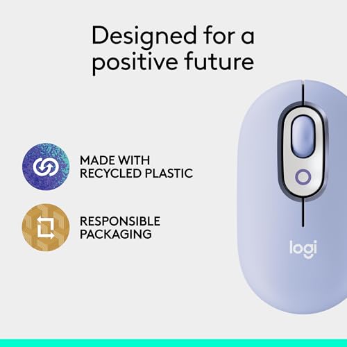 Logitech POP Mouse, Wireless Mouse with Customizable Emojis, SilentTouch Technology, Precision/Speed Scroll, Compact Design, Bluetooth, Multi-Device, OS Compatible - Heartbreaker Rose