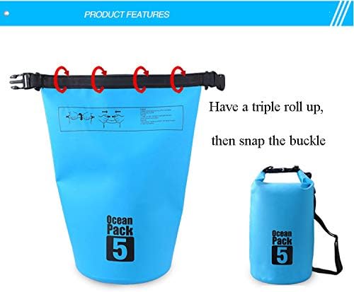 Outdoor Dry Sack/Floating Waterproof Bag 2L/3L/5L/10L/15L/20L/30L for Boating, Kayaking, Hiking, Snowboarding, Camping, Rafting, Fishing and Backpacking (Black, 30L)