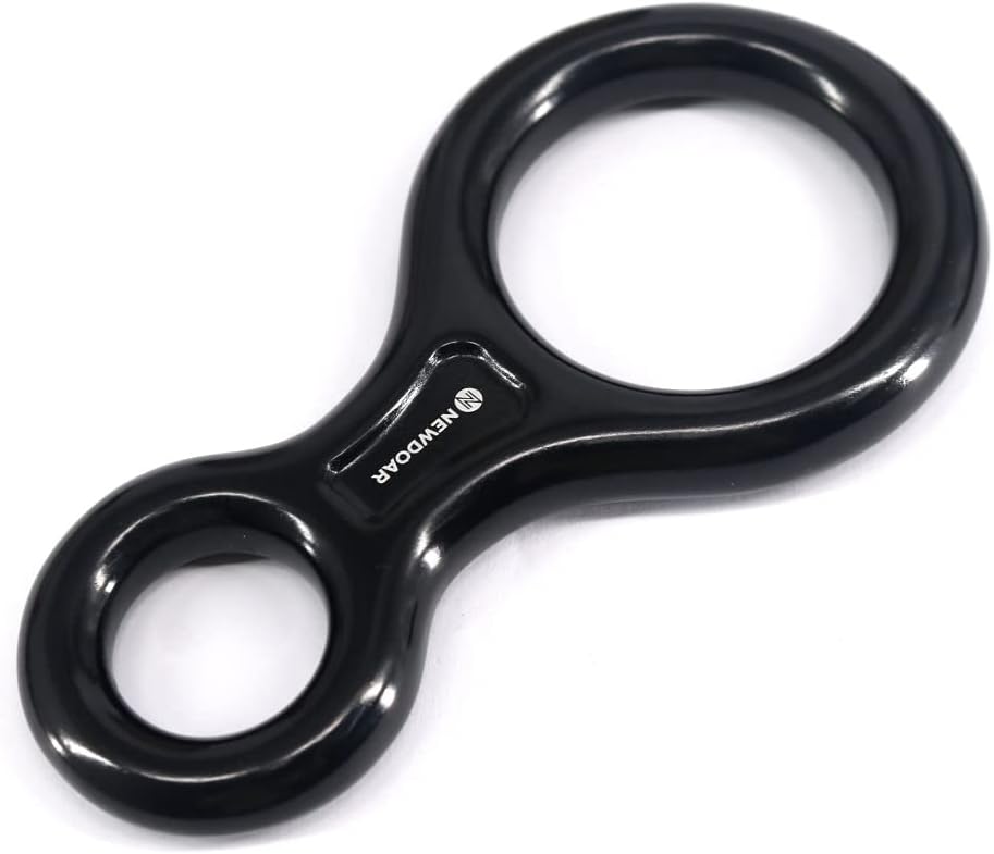 NewDoar Climbing Gear Downhill Equipment, Descender Rappel Rock Climbing Descending Belaying Equipment Rescue Figure 8 Descender Rigging Plate 35KN for Climbing Belaying and Rappeling Device