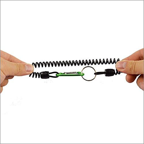 Coil Springs Keychain Cellphone Snap Hook Holder Retractable Coil Cord Key Chain Holder with Carabiner Keychain Pack of 6