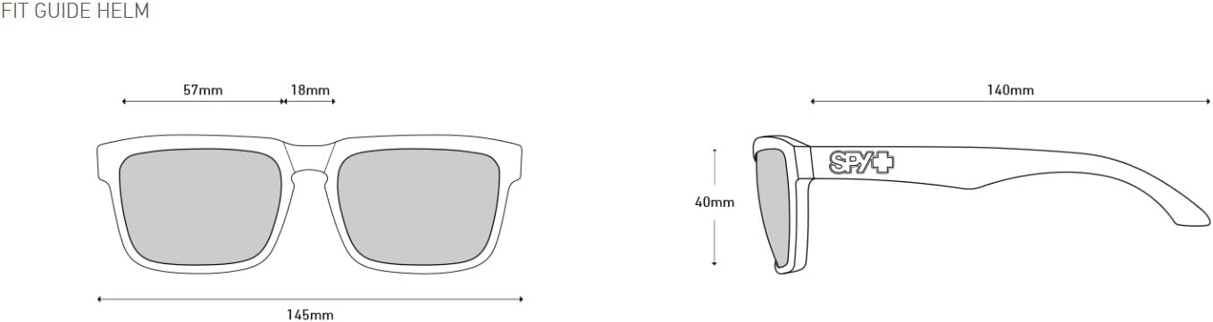 Spy Optic Helm Polarized Matte Black Sunglasses 183015374135, 58mm