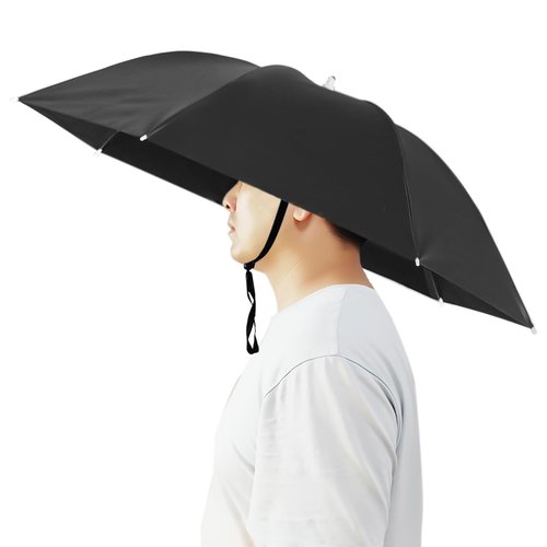Bocampty Umbrella Hat, 37 inch Fishing Umbrella Hat Hands Free Foldable UV Protection Fishing Cap Adjustable Headwear