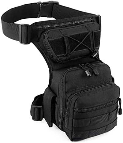 Nylon Drop Leg Bag Hiking Waist Pack for Men Women Tactical Motorcycle Bike Cycling Riding Travel Outdoor Sports Fanny Pouch