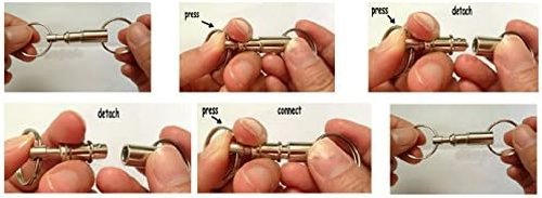 Detachable Pull Apart Key Rings Keychains with 2 Heavy Duty Split Rings(10 Pack) Silver