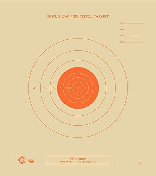 50 Foot Slow Fire Pistol Target Official NRA Target B-2