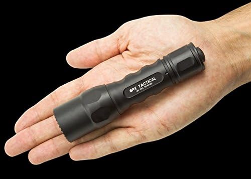 SureFire 6PX Tactical 600 Lumen EDC Flashlight Bundle with 4x Extra SureFire CR123A Batteries and Lightjunction Battery Case