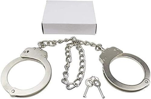 Double Lock Handcuffs, Adjustable Heavy Duty Steel Wrist Cuffs with 2 Keys & Handcuffs Holster in Police Edition Professional Grade
