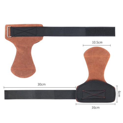 Weight Lifting Straps For Gym, Padded Wrist Straps For Weightlifting Deadlift Barbell Row Pull-up, Workout Straps Hand Lifting Grips for Men Women Hand Protection Microfiber Leather, Brown