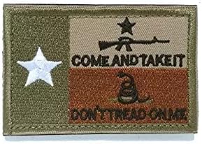 Texas State Flag Military Tactical Morale Desert Badge Hook & Loop Embroidery Patch for Hat Backpack Jacket (Texas State Flag - D)