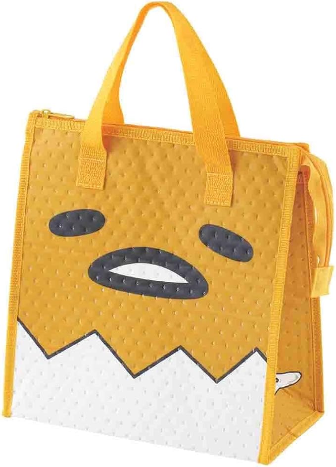 Skater Gudetama Thermal Insulated Lunch Bag with Zip Closure - Gudetama Face