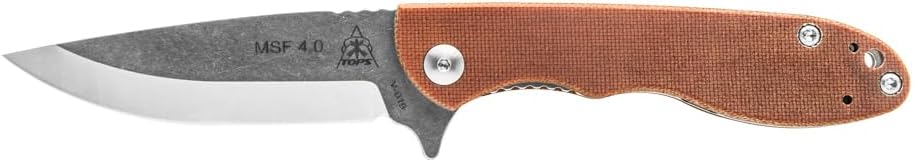 TOPS Knives Mini Scandi Folder 4.0- Tumble Finish Blade Finish