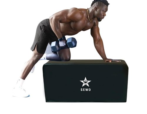 Pilates and Yoga Bench by SEWD – Portable Workout Bench for Full Body Exercise with Handle – Weight Training, AB Workout, Hip Thrust and Glute Training Home Gym Equipment (Flat Weight Bench)