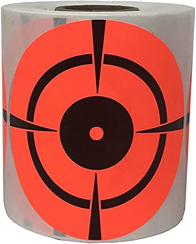 SBLABELS Bullseye Shooting Target 250 Bright Fluorescent Orange/Red Targets Made in The USA