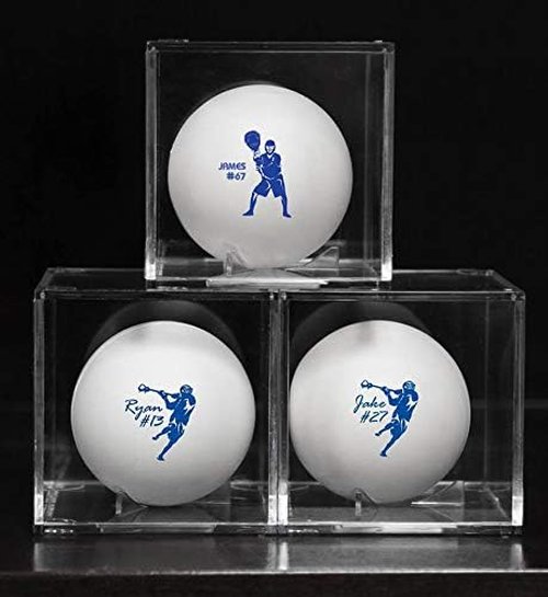 ChalkTalkSPORTS Square Acrylic Display Case | Guys Lacrosse Ball Holder | Single