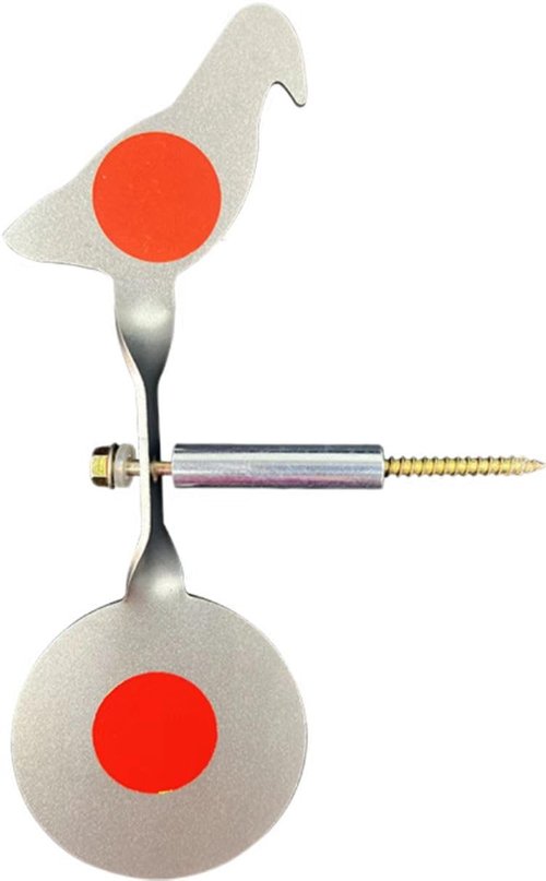 Wingswinmax Bigger Bird Spinner Air Gun Target 19.3cm/7.6" Slingshot Target 360° Rotating Screwed-Type Steel OR Stainless Steel Plinking Target Bird BB Air Gun Target (Silver Stainess Steel 2mm)