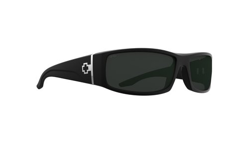 Spy Optic Men's Cooper Rectangular Sunglasses, Matte Black-Happy Gray Green, 60mm