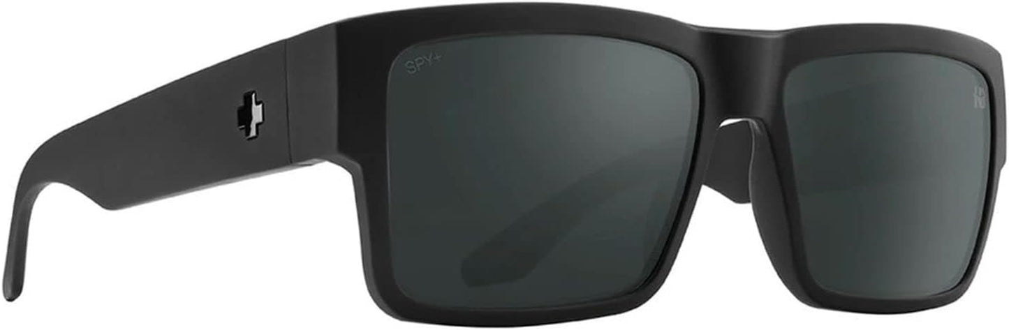 Spy Cyrus Sunglasses Matte Black with Happy Boost Black Mirror Polarized Lens + Case