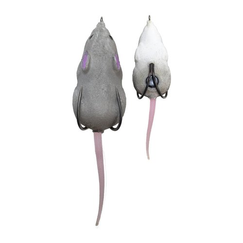 LUNKERHUNT Furenzy Mouse Topwater Lure for Bass, Trout & Pike – 2.5”, 1/2 oz | AquaFur for 15% Water Retention & Realistic Action | Weedless Hook & Soft Rubber Tail for Precision Casting Grey