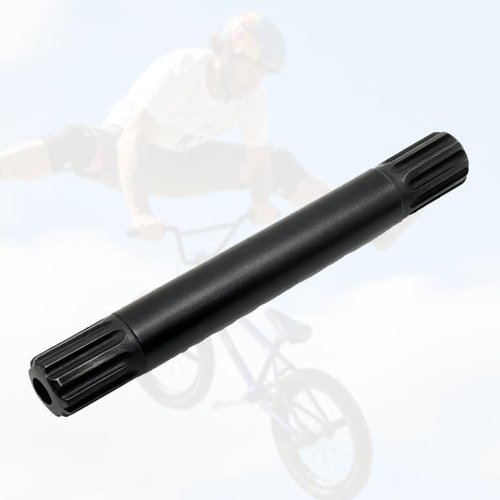 HOUXHYSE Cranks Parts BMX Crank axle CrMo 19mm 8T 150mm Long incl. 2 axle Bolts 8 Spline Spindle & Bolts for 19mm Bottom Bracket Black