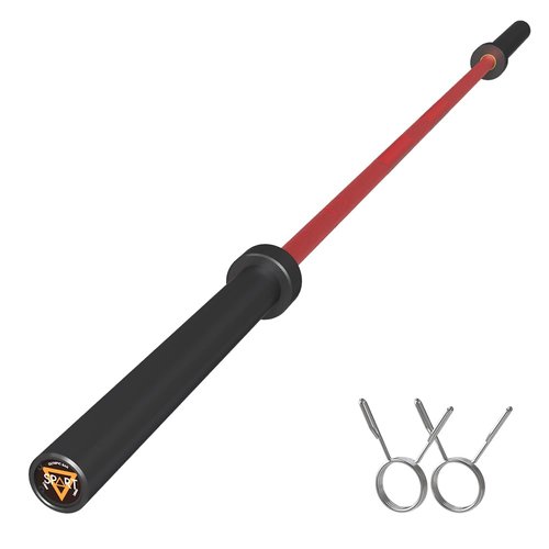 7FT Olympic Barbell Bar, Black Red Solid Olympic Bar with Bearings, 700Lbs Capacity Weight Bar for Home Gym Strength Training, Weightlifting, and Powerlifting, Weight Bar Fit for 2 Inch Olympic Plates