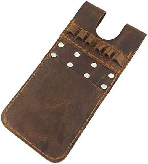 Back Pocket Arrow Quiver Horse Leather Pocket Quiver for Holding 6 Pieces Arrows (Brown)