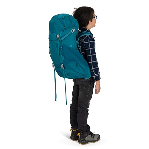 Osprey Ace 38L Kids' Backpacking Backpack, Green Canopy