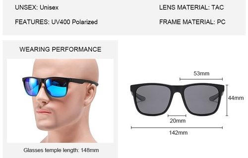 DE Outdoors Polarized Sunglasses, Lightweight Sun Glasses with UV Protection for Fishing Hiking Driving Golf & More (Barracuda Blue-Light Blue, Cyan)