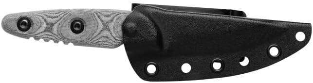 Tops Knives TPUTE02: Ute-Utility Tool Edged Fixed Blade- Black Kydex Sheath with Black Rotating Spring Steel Clip