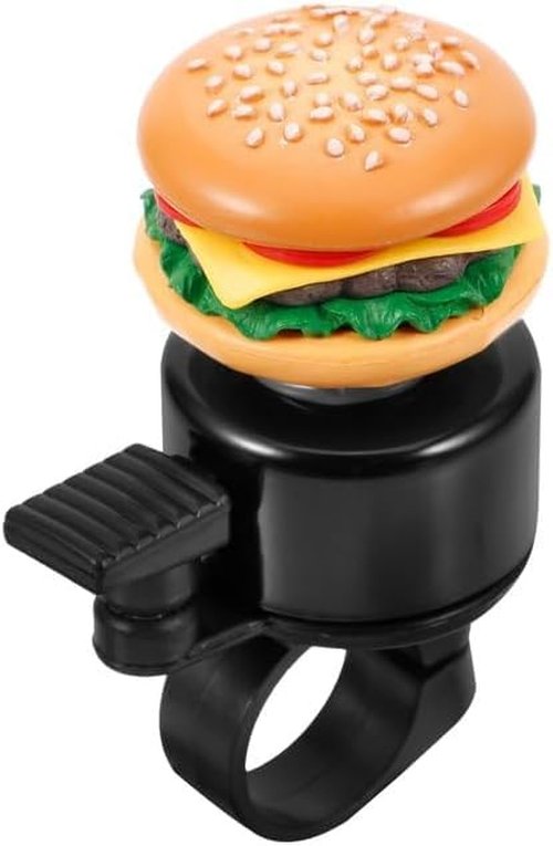 Hamburger Bike Bell Funny Cartoon Cheeseburger Bike Bell Loud Crisp Clear Sound for Balance Bike,Scooter,MTB Road Cruiser Bikes Accessories Cycling(ZS583)