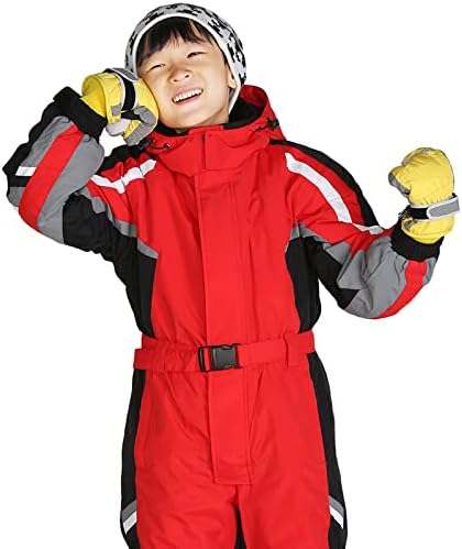 One-Piece Snowsuit Water Resistant Windproof Taslon Reflective for Kids/Boys, Girls